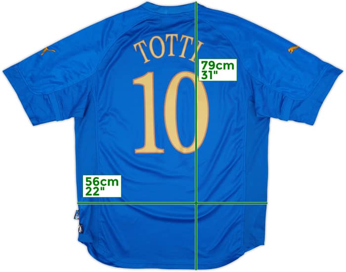 2004-06 Italia Camiseta Local Totti #10 - 7/10 - (XL)