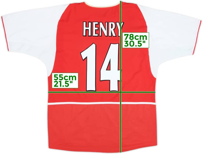 2002-04 Arsenal Home Shirt Henry #14 - 8/10 - (L)