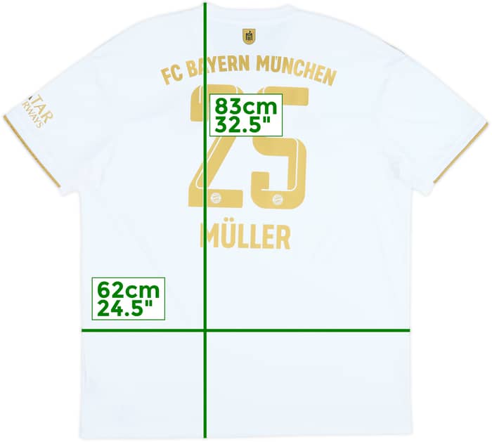 Camiseta de visitante del Bayern Munich 2022-23 Muller #25 - 9/10 - (XXL)