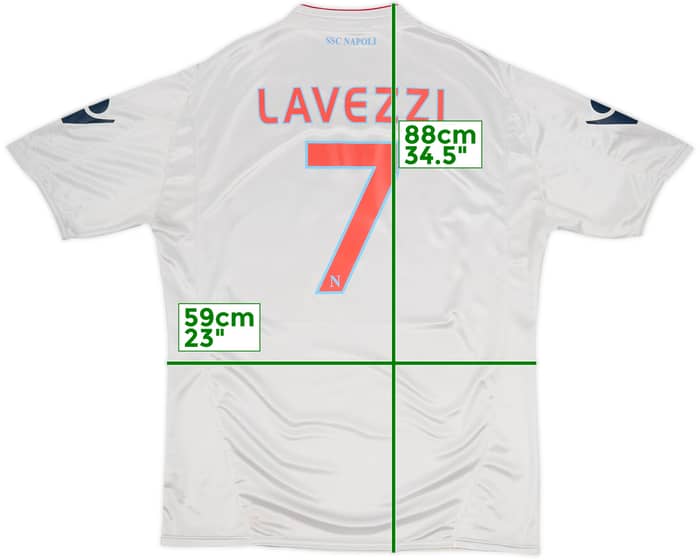 Camiseta básica de visitante del Napoli 2009-10 Lavezzi #7 - 7/10 - (3XL)
