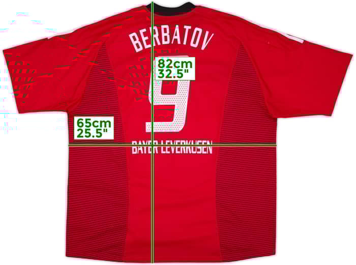2002-04 Bayer Leverkusen Home Shirt Berbatov #9 - 8/10 - (XXL)