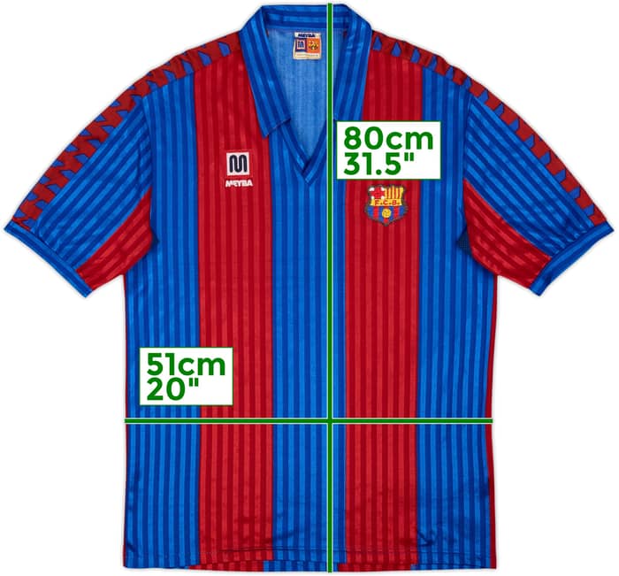 1989-92 Barcelona Home Shirt - 7/10 - (XL)