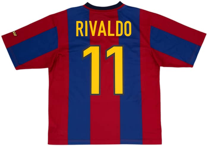 1998-00 Barcelona Basic Home Shirt Rivaldo #11 - 9/10 - (M)