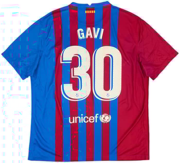 2021-22 Barcelona Home Shirt Gavi #30 - 7/10 - (XL)