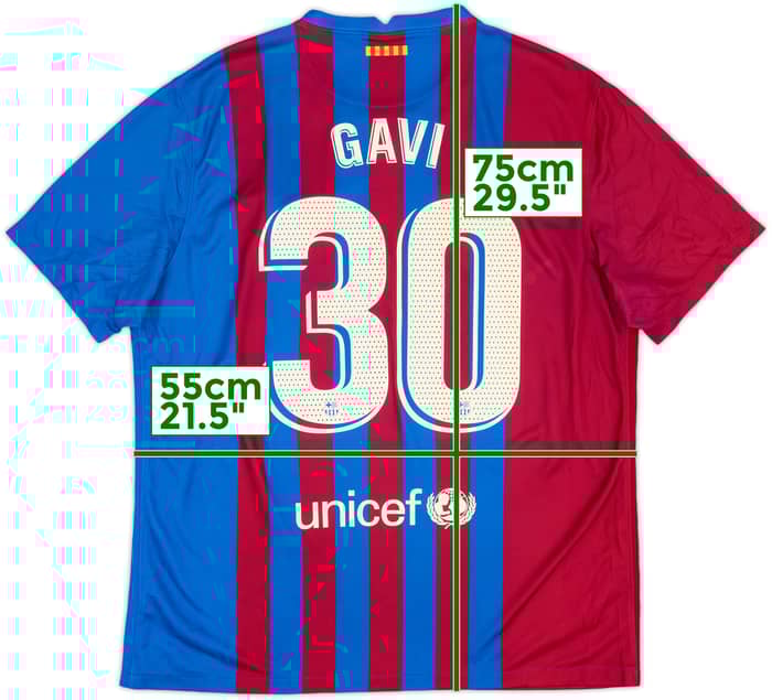 2021-22 Barcelona Home Shirt Gavi #30 - 7/10 - (XL)