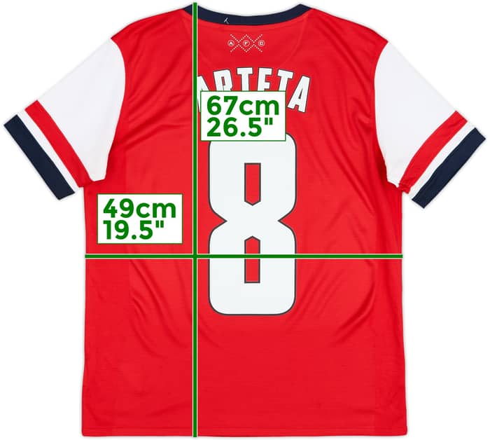 2012-14 Arsenal Home Shirt Arteta #8 - 7/10 - (XL.Boys)