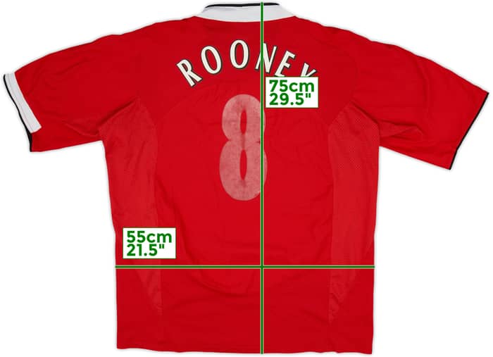 2004-06 Manchester United Home Shirt Rooney #8 - 4/10 - (XXL)