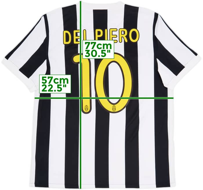 2009-10 Juventus Camiseta Local Del Piero #10 - 8/10 - (L)