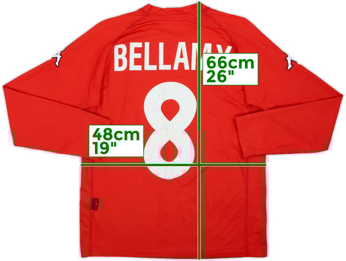 2000-01 Wales Home L/S Shirt Bellamy #8 - 7/10 - (M)