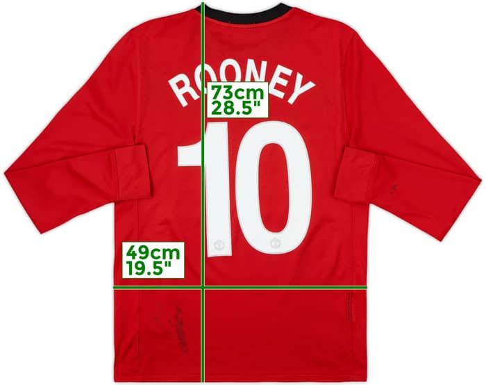 2009-10 Manchester United Home L/S Shirt Rooney #10 - 6/10 - (S)