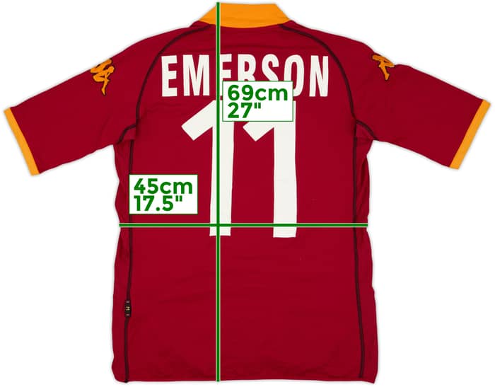 2002-03 Roma Home Shirt Emerson #11 - 5/10 - (M)