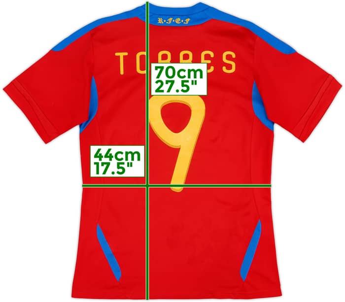 2010-11 Spain Home Shirt Torres #9 - 6/10 - (XL.Boys)