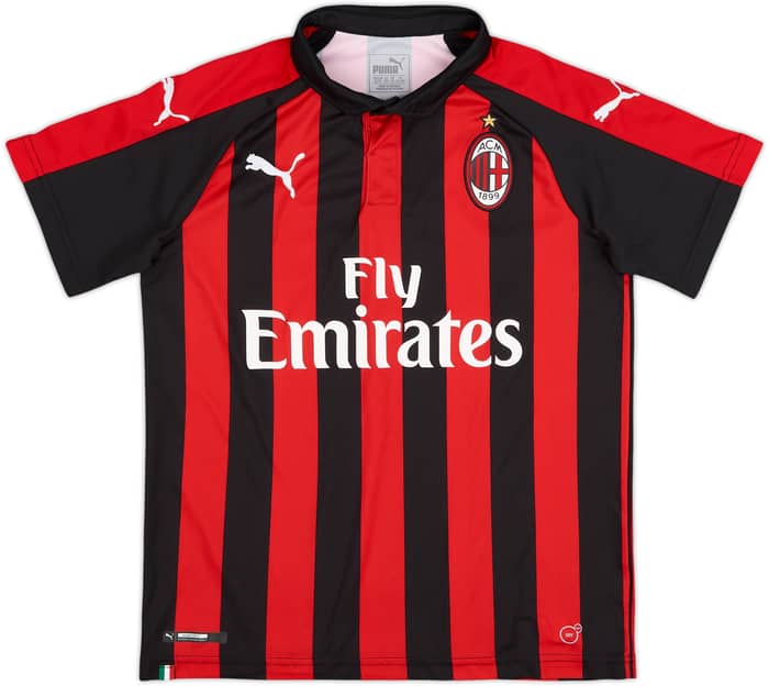 2018-19 AC Milan Home Shirt Gullit #10 - 9/10 - (L.Boys)