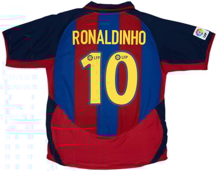 2003-04 Barcelona Home Shirt Ronaldinho #10 - 8/10 - (L)