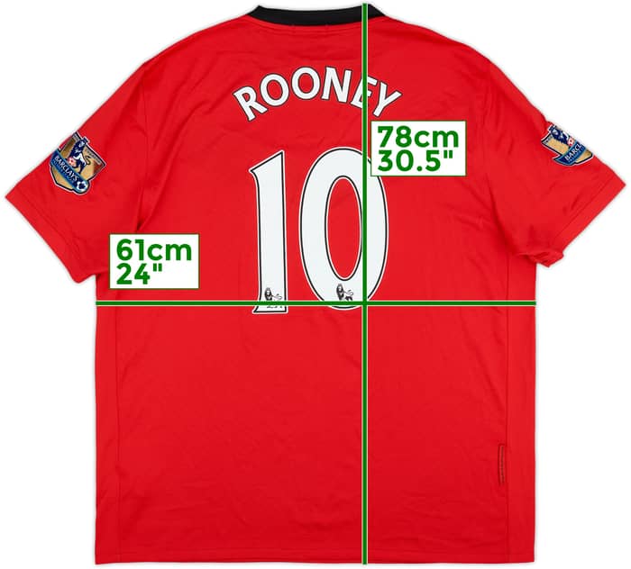 2009-10 Manchester United Home Shirt Rooney #10 - 8/10 - (XL)