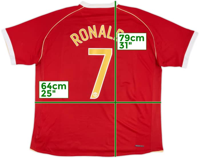 Camiseta de local del Manchester United 2006-07 Ronaldo #7 - 5/10 - (XXL)