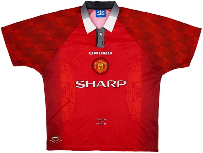 1996-98 Manchester United Home Shirt Cantona #7 - 8/10 - (XL)