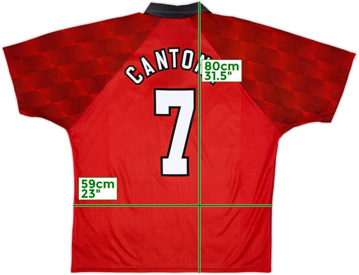 1996-98 Manchester United Home Shirt Cantona #7 - 8/10 - (XL)