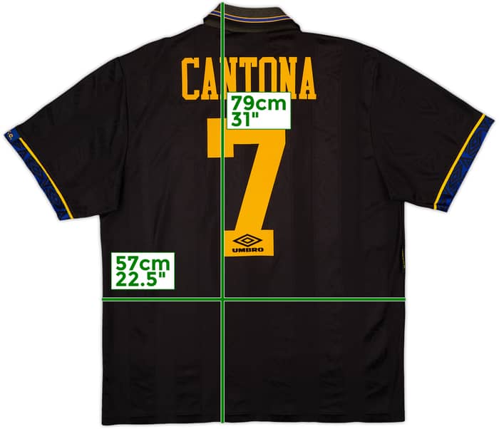 1993-95 Manchester United Camiseta de Visitante Cantona #7 - 7/10 - (L)