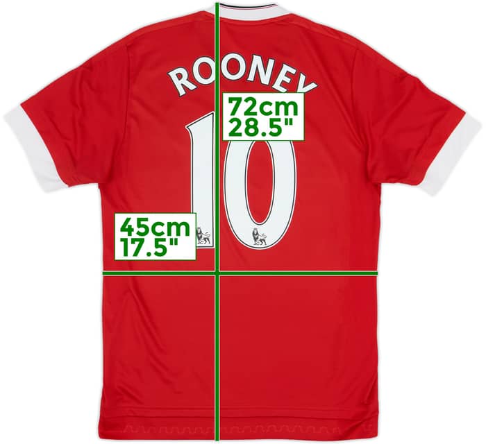 2015-16 Manchester United Home Shirt Rooney #10 - 6/10 - (S)