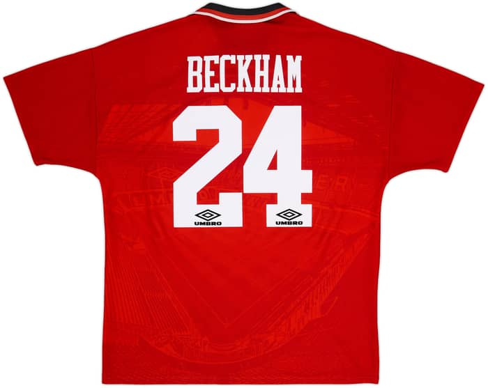 1994-96 Manchester United Home Shirt Beckham #24 - 8/10 - (XL)
