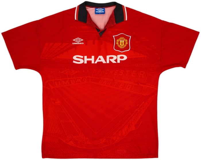 1994-96 Manchester United Home Shirt Beckham #24 - 8/10 - (XL)