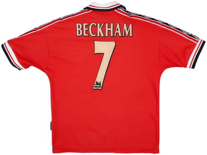 1998-00 Manchester United Home Shirt Beckham #7 - 9/10 - (Y)