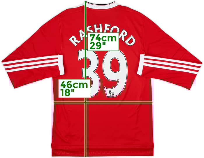 2015-16 Manchester United Home L/S Shirt Rashford #39 - 8/10 - (S)