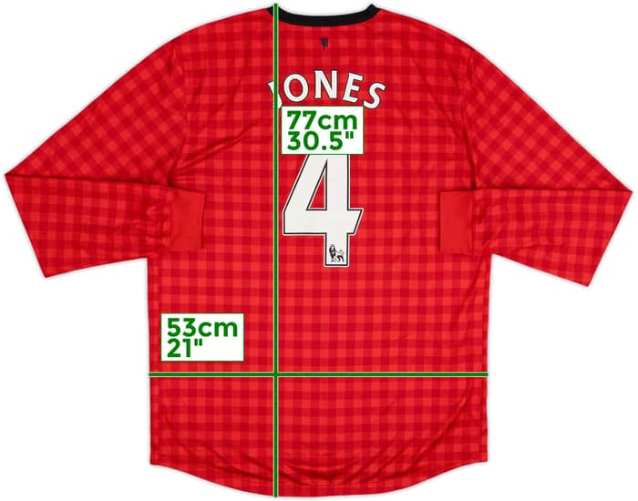 2012-13 Manchester United Home L/S Shirt Jones #4 - 6/10 - (L)
