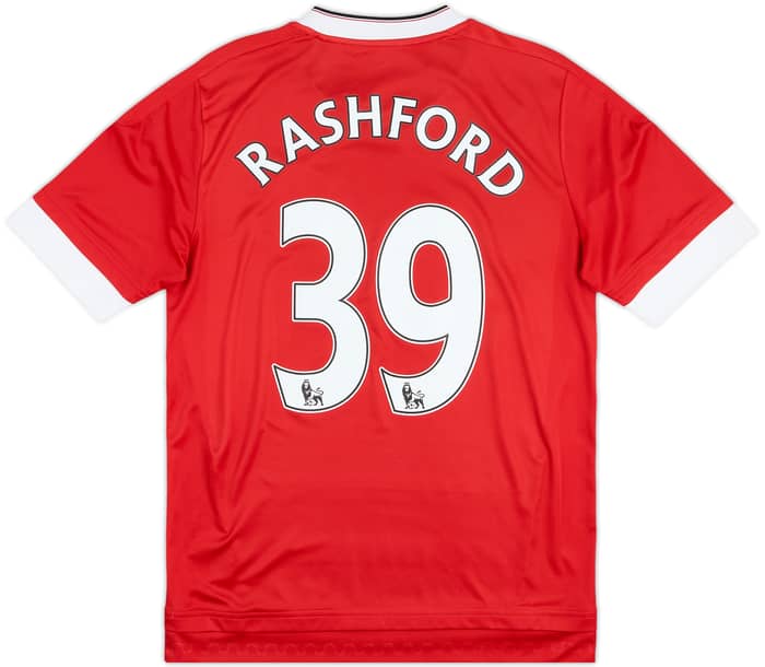 2015-16 Manchester United Home Shirt Rashford #39 - 9/10 - (XL.Boys)