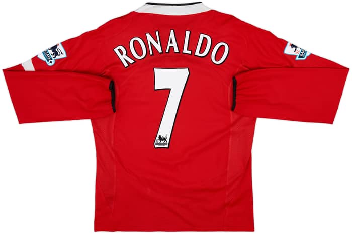 2004-06 Manchester United Home L/S Shirt Ronaldo #7 - 8/10 - (S)