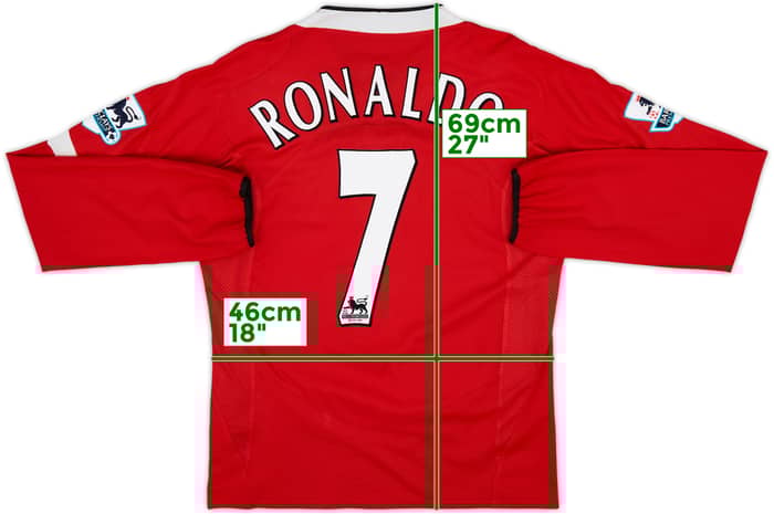 2004-06 Manchester United Home L/S Shirt Ronaldo #7 - 8/10 - (S)