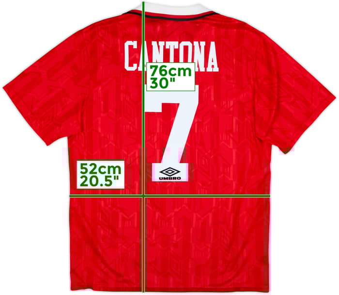 1992-94 Manchester United Home Shirt Cantona #7 - 8/10 - (L)