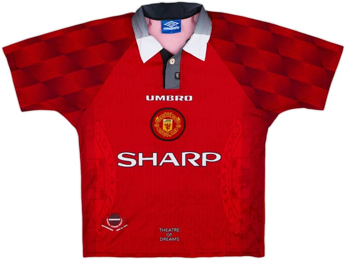 1996-98 Manchester United Home Shirt Beckham #10 - 8/10 - (Y)