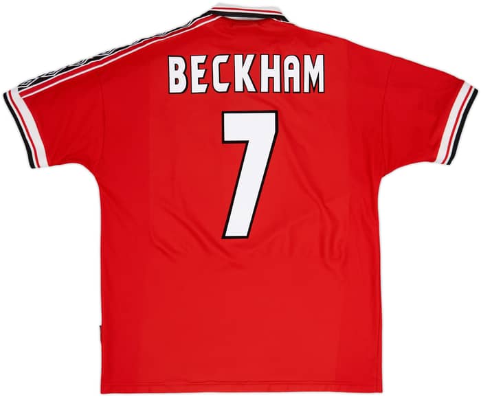 1998-00 Manchester United Home Shirt Beckham #7 - 8/10 - (XL)