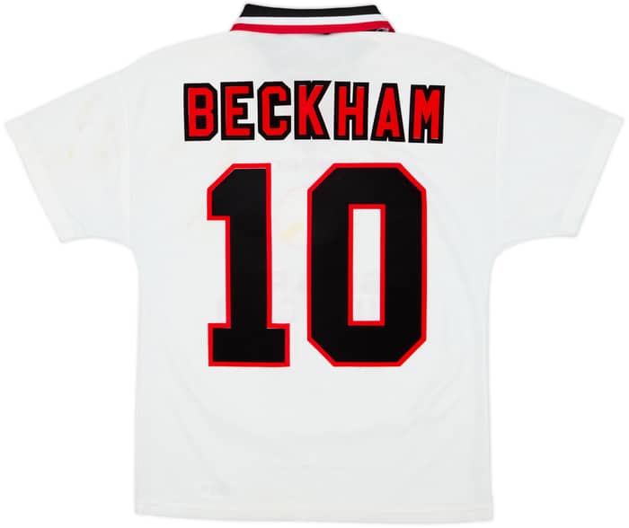 1996-97 Manchester United Away Shirt Beckham #10 - 8/10 - (Y)