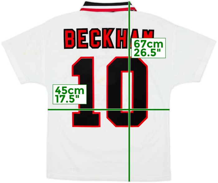 1996-97 Manchester United Away Shirt Beckham #10 - 8/10 - (Y)