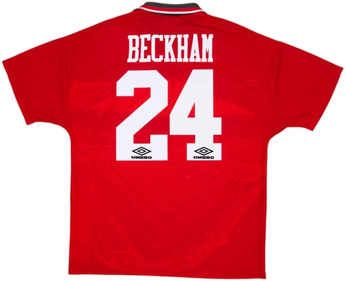 1994-96 Manchester United Home Shirt Beckham #24 - 8/10 - (L)