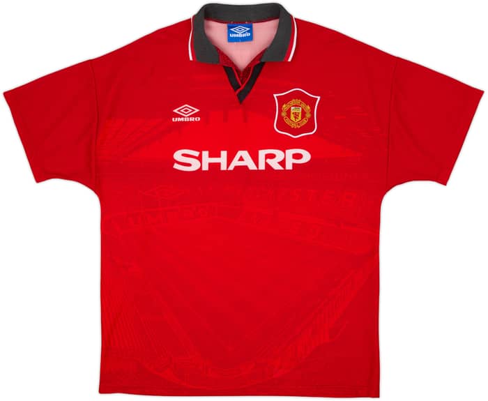 1994-96 Manchester United Home Shirt Beckham #24 - 8/10 - (L)