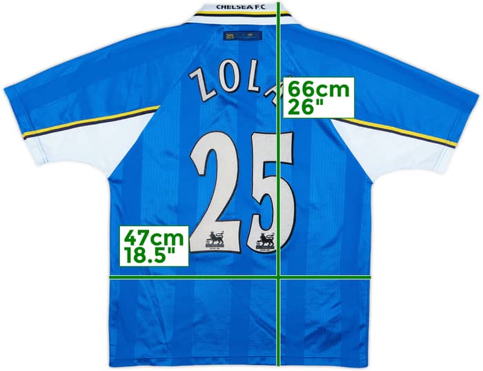 1997-99 Chelsea Camiseta Titular Zola #25 - 7/10 - (Y)