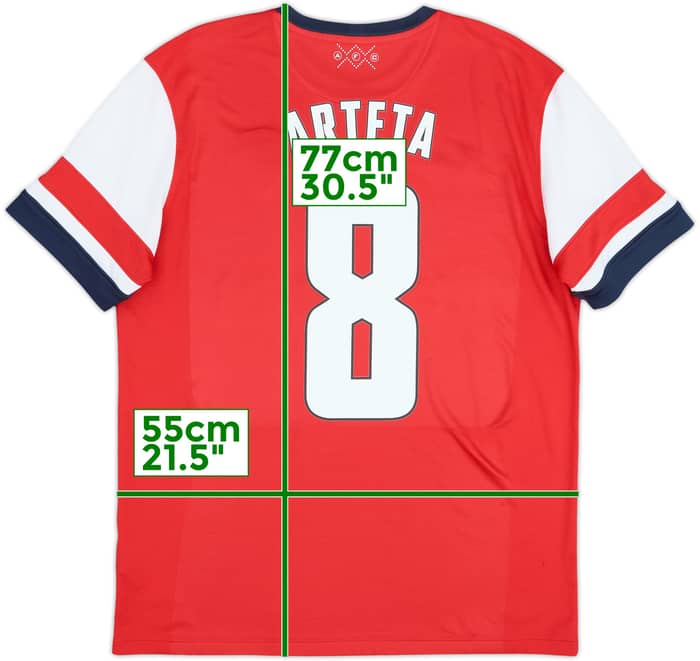 2012-14 Arsenal Home Shirt Arteta #8 - 8/10 - (L)