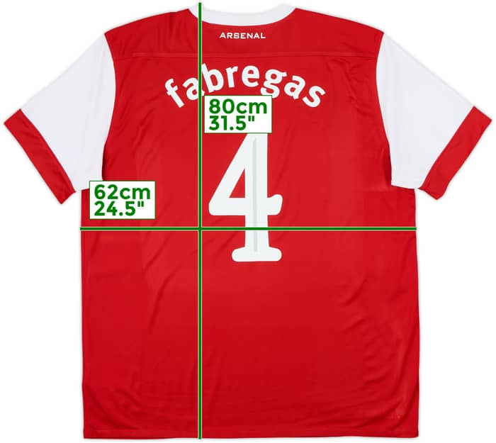 2010-11 Arsenal Home Shirt Fabregas #4 - 6/10 - (XL)