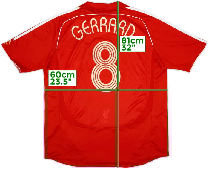 2006-08 Liverpool Home Shirt Gerrard #8 - 5/10 - (XL)