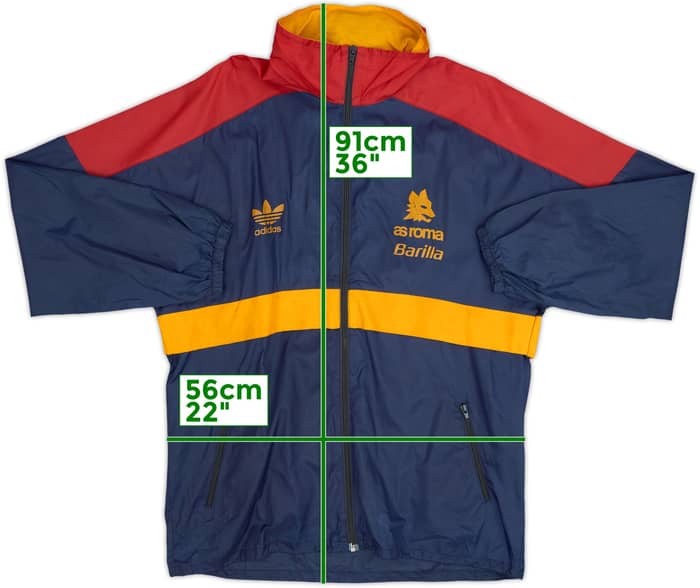 1992-93 Roma adidas Chaqueta impermeable con capucha - 7/10 - (L)