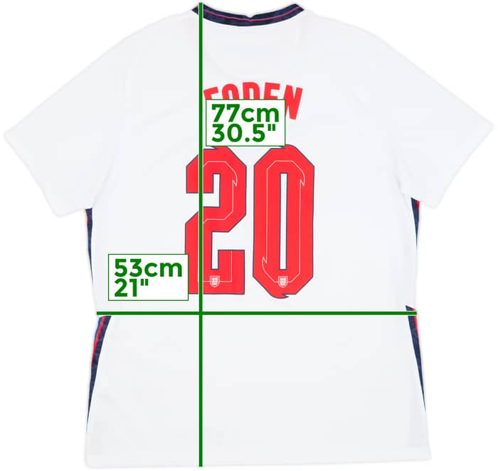 2020-22 England Home Shirt Foden #20 - 7/10 - (XL)