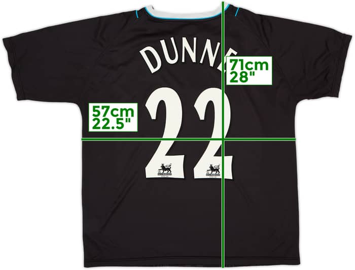 2006-07 Manchester City Away Shirt Dunne #22 - 7/10 - (XL)