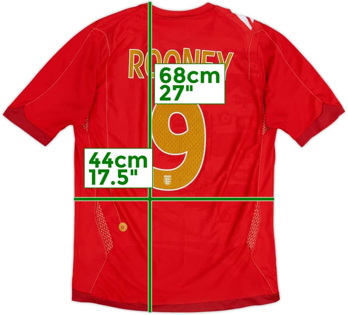 2006-08 England Away Shirt Rooney #9 - 5/10 - (S)