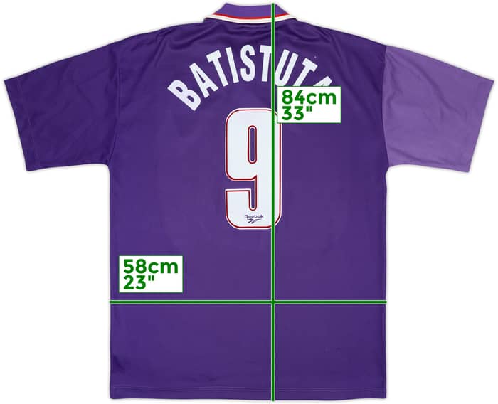 1995-96 Fiorentina Home Shirt Batistuta #9 - 6/10 - (XL)