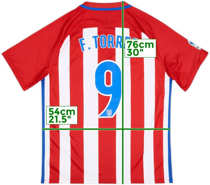 2016-17 Atletico Madrid Home Shirt Torres #9 - 9/10 - (L)