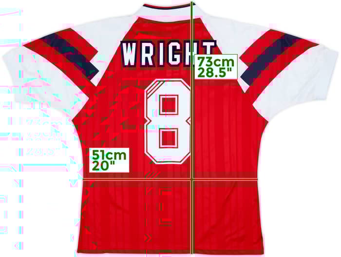 1992-94 Arsenal Home Shirt Wright #8 - 8/10 - (M/L)